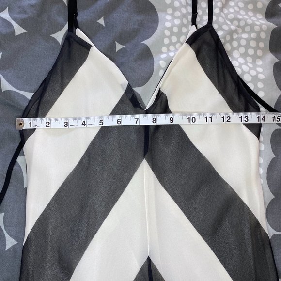 Christopher John Rogers for Target Chevron Sleeveless Slip Dress Black White 4 - Picture 6 of 11